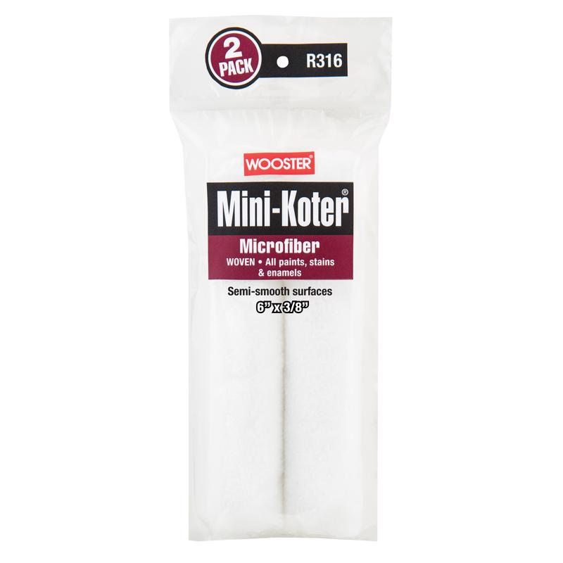 Wooster Mini-Koter Microfiber 6 in. W X 3/8 in. Mini Paint Roller Cover 2 pk