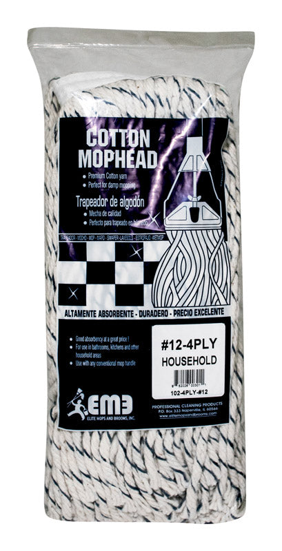 Elite Mops and Brooms #12 Cut End Cotton Mop Refill 1 pk