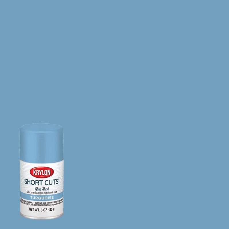 Krylon Short Cuts Gloss Turquoise Spray Paint 3 oz