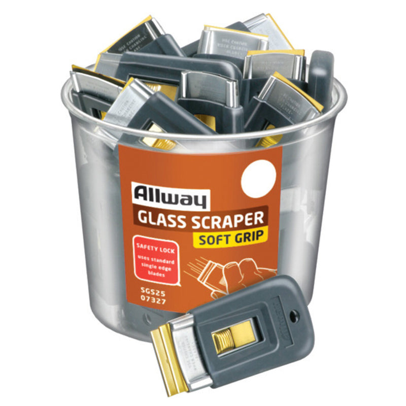 Allway Soft Grip 1-1/2 in. W Steel Retractable Glass Scraper