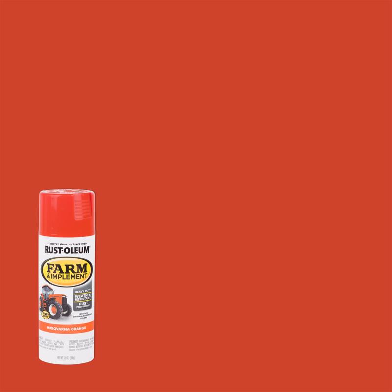 Rust-Oleum Farm & Implement Gloss Husqvarna Orange Spray Paint 12 oz