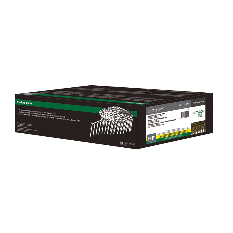 Metabo HPT 1-1/4 in. L Wire Coil Electro Galvanized Roofing Nails 16 deg 7200 pk