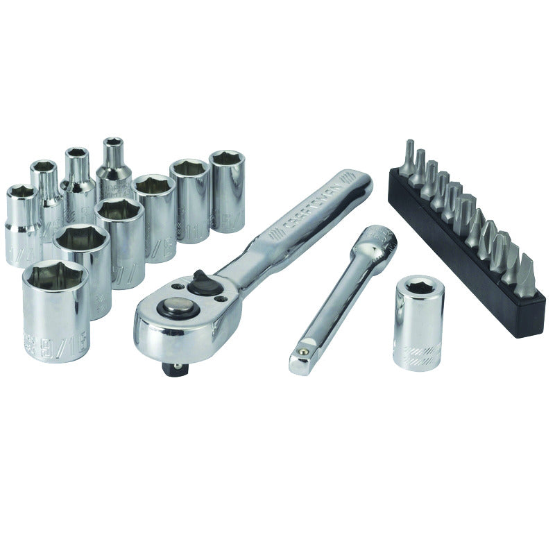 Craftsman 1/4 in. drive SAE 6 Point Mechanic's Tool Set 24 pc