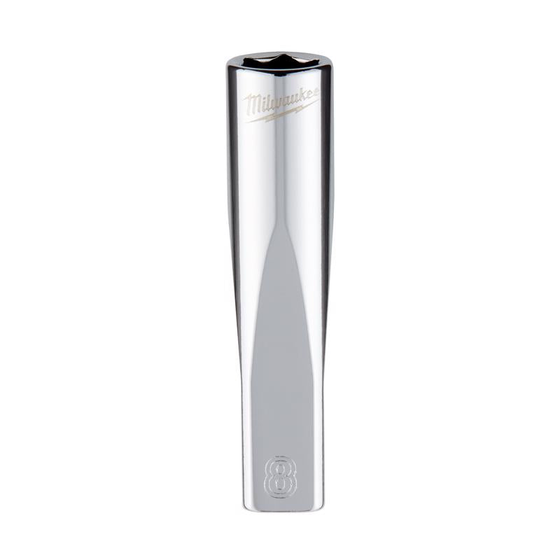 Milwaukee 8 mm X 1/4 in. drive Metric 6 Point Standard Deep Socket 1 pc