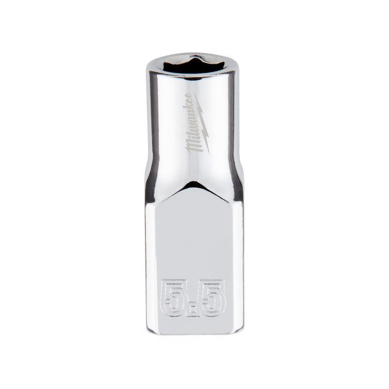 Milwaukee 5.5 mm X 1/4 in. drive Metric 6 Point Standard Socket 1 pc