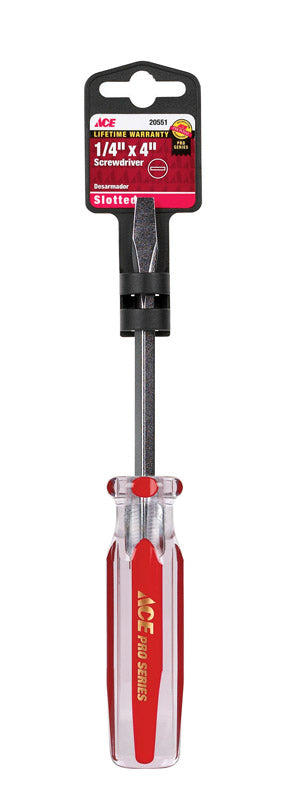 Ace 1/4 in. X 4 in. L Slotted Screwdriver 1 pc