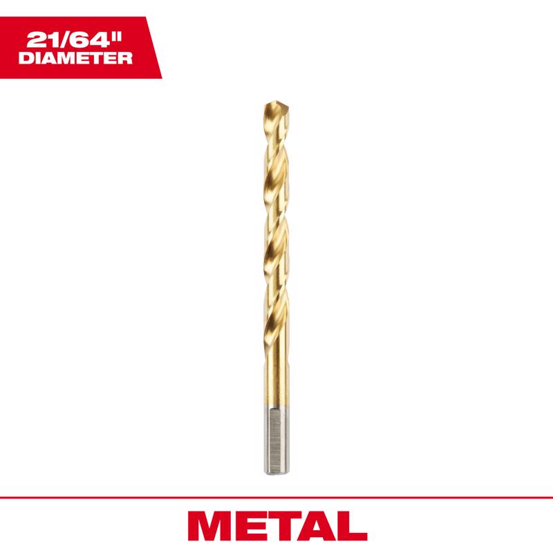 Milwaukee Thunderbolt 21/64 in. X 4-5/8 in. L High Speed Steel Drill Bit 3-Flat Shank 1 pc