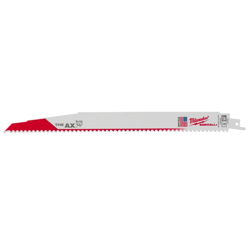 Milwaukee The Ax Sawzall 12 in. Bi-Metal Reciprocating Saw Blade 5 TPI 1 pk