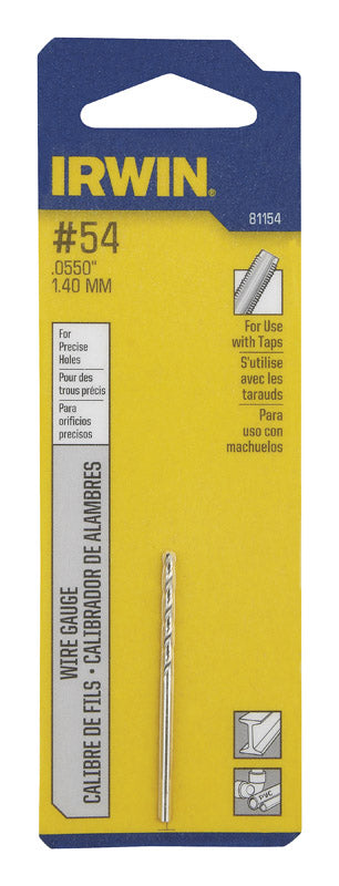 Irwin 54 X 1-7/8 in. L High Speed Steel Wire Gauge Bit Straight Shank 1 pc