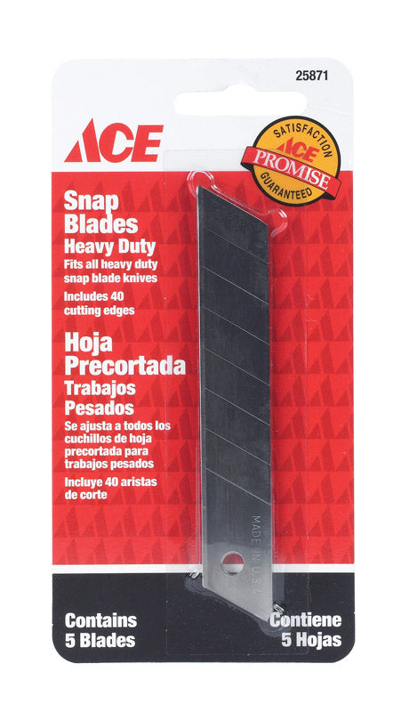 Ace Carbon Steel Heavy Duty Replacement Snap Blades 5 pk