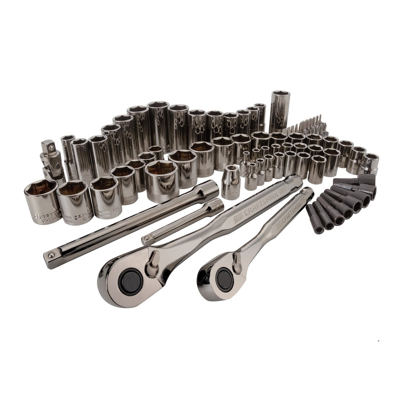 Craftsman 3/8 in. X 1/4 and 3/8 in. drive Metric and SAE 6 Point Mechanic's Tool Set 81 pc