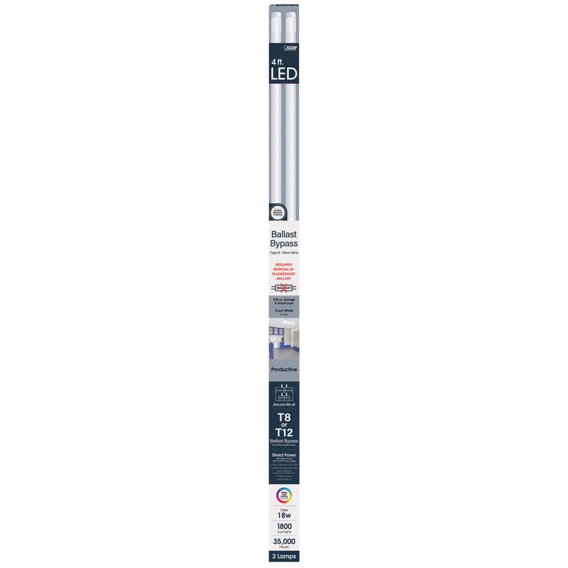 Feit Linear T8 Cool White 48 in. G13 Linear LED Bulb 32 Watt Equivalence 2 pk