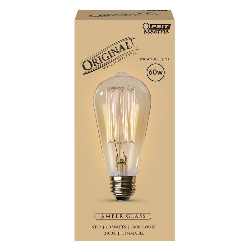 Feit The Original 60 W ST19 Vintage Incandescent Bulb E26 (Medium) Soft White 1 pk