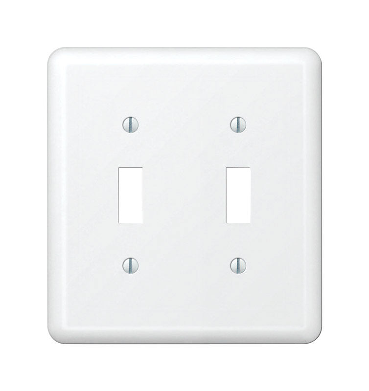 Amerelle Devon White 2 gang Stamped Steel Toggle Wall Plate 1 pk