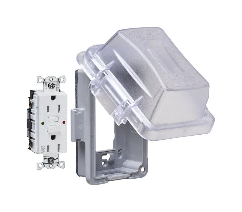 TayMac Rectangle Thermoplastic GFCI Outlet Kit