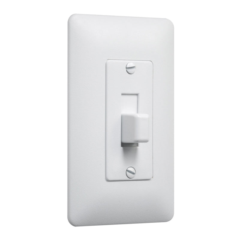 TayMac Masque White 1 gang Plastic Toggle Wall Plate 5 pk