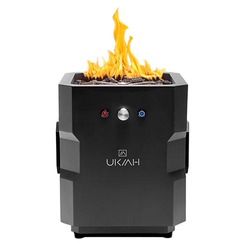 Ukiah Tailgater II 15.25 in. W Steel Outdoor Square Propane Fire Pit with Sound System