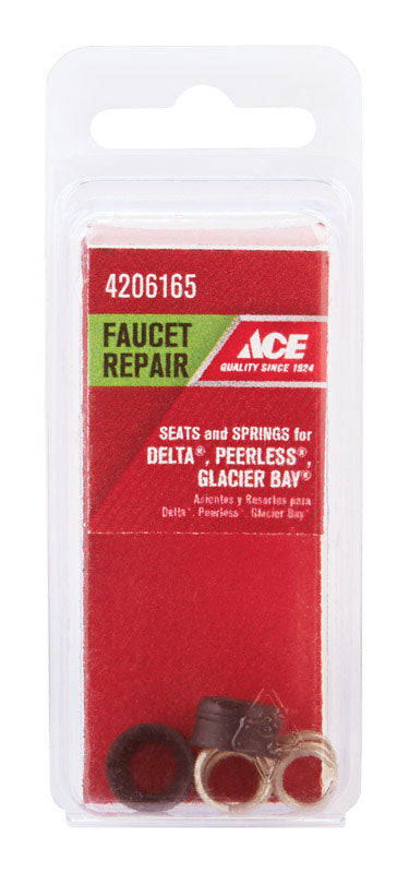 Ace For Delta/Glacier Bay/Peerless 1/2 in.-24 Plated Brass Faucet Seats and Springs