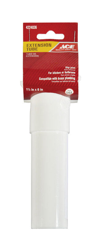 Ace 1-1/2 in. D X 6 in. L Polypropylene Extension Tube