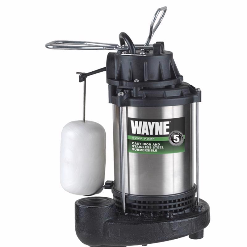 Wayne 1 HP 6100 gph Stainless Steel Vertical Float Switch AC Sump Pump 8 ft³