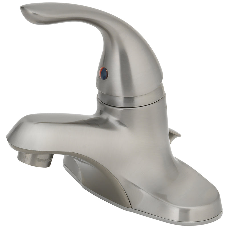 OakBrook Brushed Nickel Coastal Single-Handle Bathroom Sink Faucet 4 in.