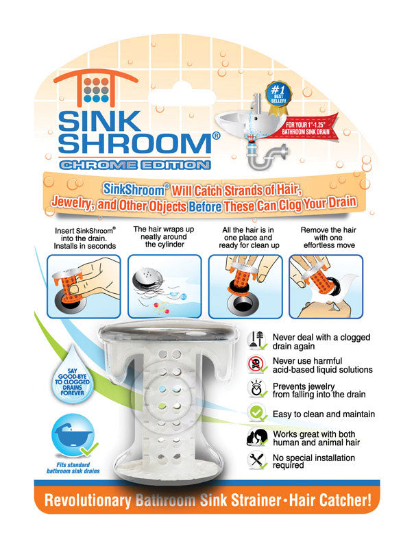 SinkShroom Chrome Plastic Hair Catcher