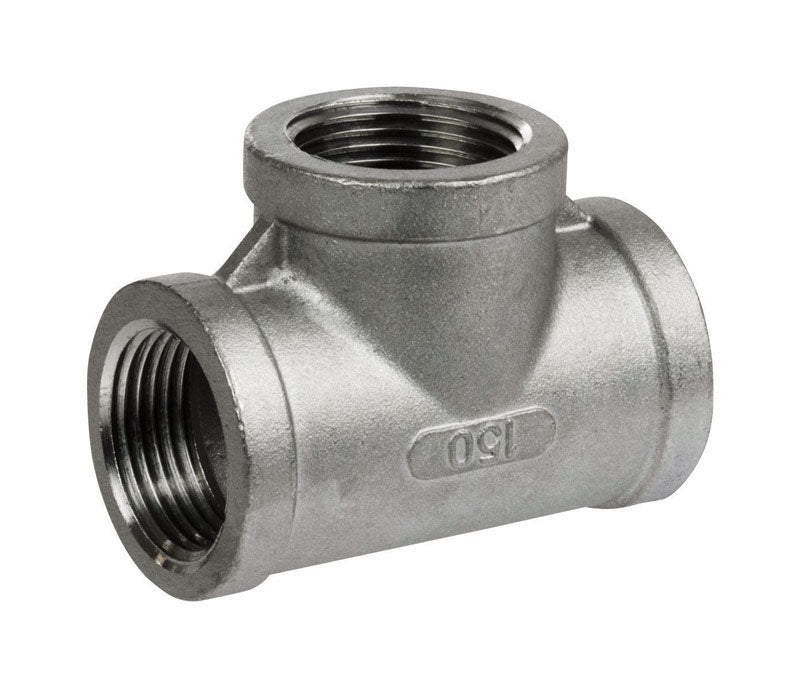 Smith-Cooper 1-1/2 in. FPT X 1-1/2 in. D FPT 1-1/2 in. D FPT Stainless Steel Tee