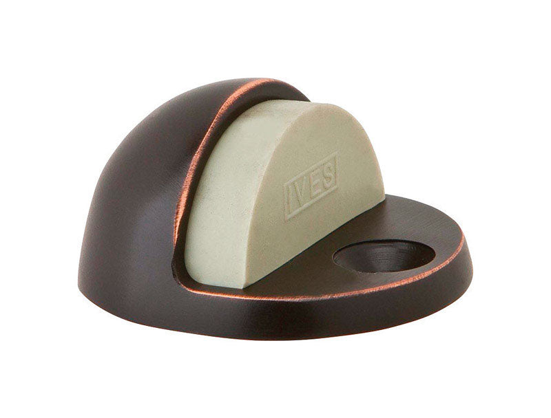 Ives 1-3/4 in. W X 2 in. L Brass Aged Bronze Door Stop Mounts to floor