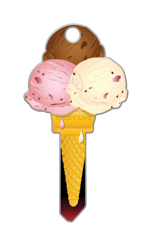 Lucky Line Key Shapes Ice Cream House Key Blank SC1 Single For Schlage