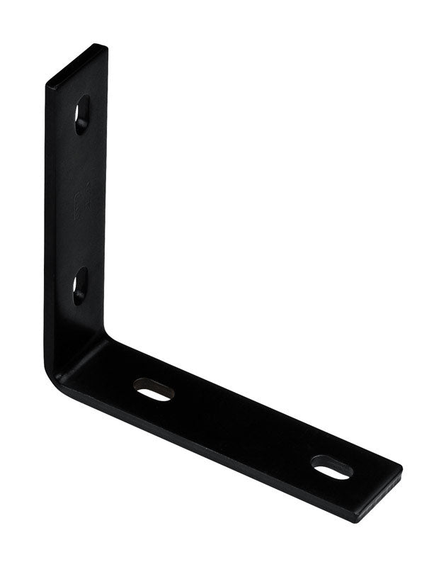 National Hardware 6.25 in. H x 1.5 in. W x 0.25 in. D Black Carbon Steel Corner Brace