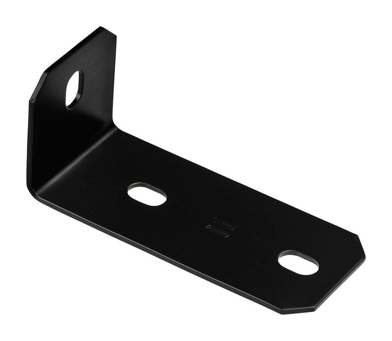 National Hardware 6.8 in. H x 3 in. W x 0.125 in. D Black Inside Offset Leg Corner Brace