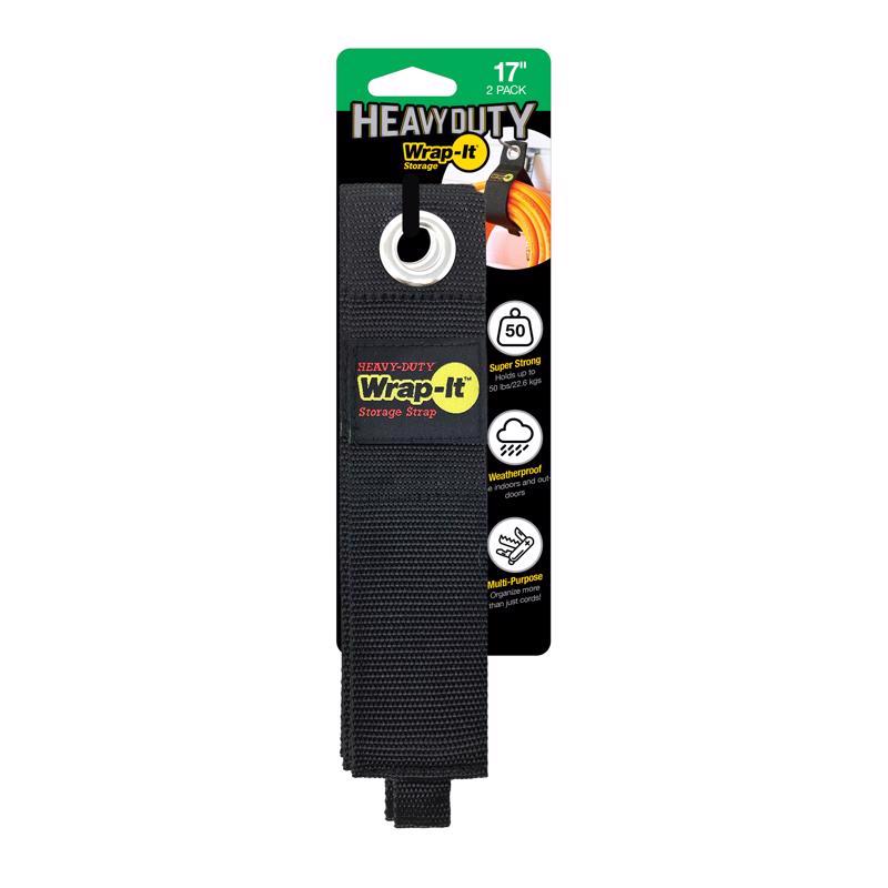 Wrap-It Heavy-Duty 2 in. W X 17 in. L Black Storage Straps 50 lb 2 pk