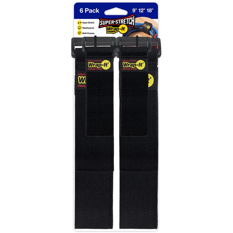 Wrap-It Super Stretch 12 in. L Black Polypropylene Cord Wrap