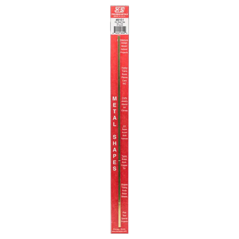 K&S 1/8 in. W X 12 in. L Square Brass Tube 1 pk
