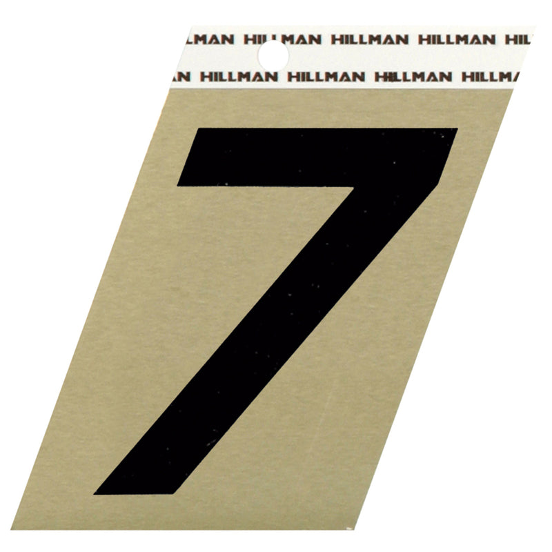 HILLMAN 3 in. Reflective Black Vinyl Self-Adhesive Number 7 1 pc