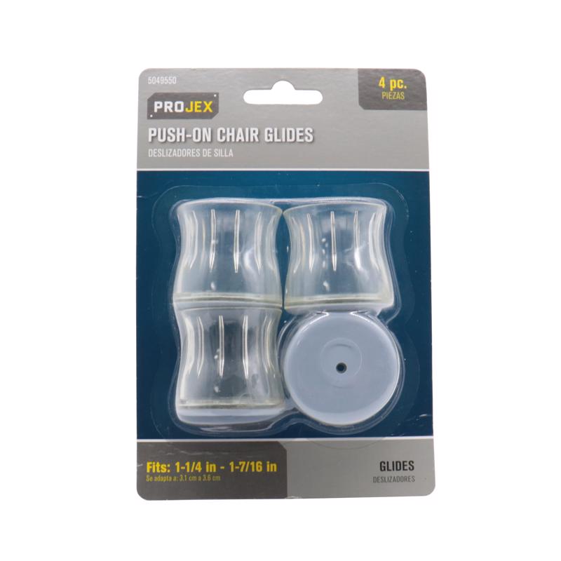 Projex Gray 1-5/8 in. Push-On Polymer Chair Glide 4 pk