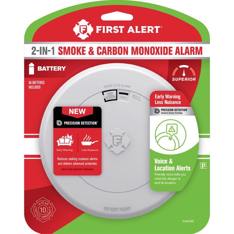 First Alert Voice and Location Alerts Battery-Powered Electrochemical/Photoelectric Smoke and Carbon