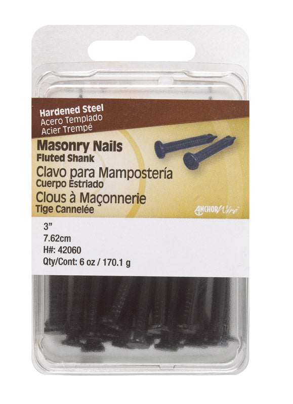 HILLMAN Anchor Wire 3 in. Masonry Bright Hardened Steel Nail Flat Head 6 oz