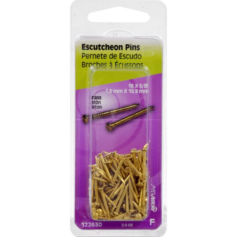 HILLMAN Anchor Wire 16 Ga. X 5/8 in. L Brass Escutcheon Pins 1 pk 2 oz