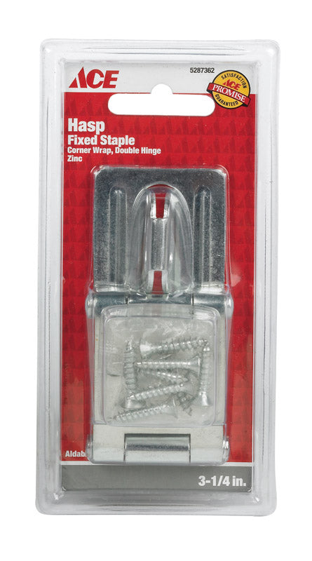 Ace Zinc 3-1/4 in. L Double Hinge Safety Hasp 1 pk
