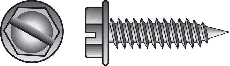 HILLMAN No. 8 Ga. X 3/4 in. L Slotted Hex Washer Head Sheet Metal Screws 1 pk