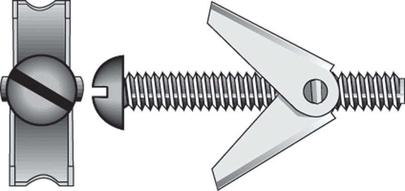 HILLMAN 1/4 in. D X 3 in. L Round Zinc-Plated Steel Toggle Bolt 6 pk