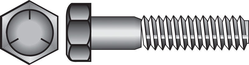 HILLMAN 1 in. D X 3 in. L Heat Treated Zinc Steel Hex Head Cap Screw 10 pk