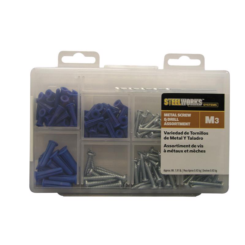 HILLMAN Assorted in. D X Assorted in. L Plastic/Stainless Steel Pan Head Anchor Kit 213 pk