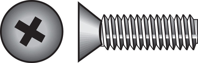 HILLMAN No. 10-24 Ga. X 1 in. L Phillips Flat Head Stainless Steel Machine Screws 100 pk