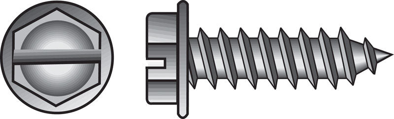 HILLMAN No. 6 Ga. X 1 in. L Slotted Hex Washer Head Sheet Metal Screws 100 pk