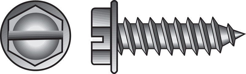 HILLMAN No. 10 Ga. X 1-1/2 in. L Slotted Hex Washer Head Sheet Metal Screws 100 pk