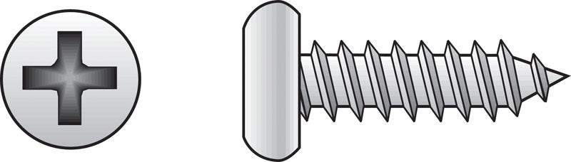 HILLMAN No. 10 Ga. X 1/2 in. L Phillips Pan Head Sheet Metal Screws 100 pk