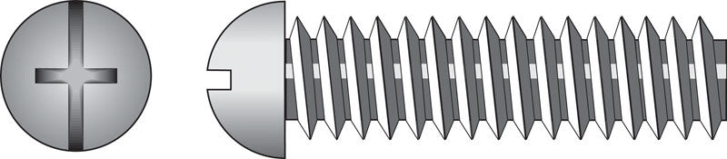 HILLMAN No. 6-32 Ga. X 3/8 in. L Combination Round Head Zinc-Plated Steel Machine Screws 100 pk