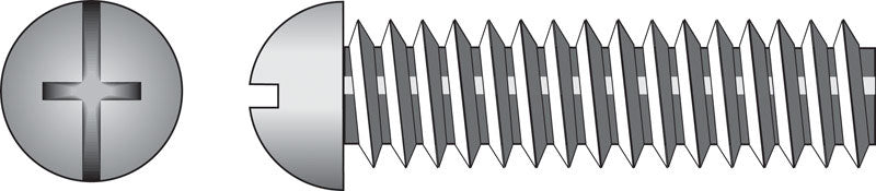 HILLMAN No. 10-32 Ga. X 1/2 in. L Combination Round Head Zinc-Plated Steel Machine Screws 100 pk